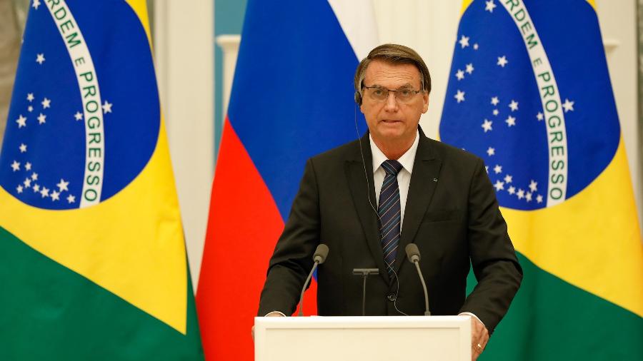Presidente Jair Bolsonaro em pronunciamento à imprensa em Moscou, na Rússia - Alan Santos/PR