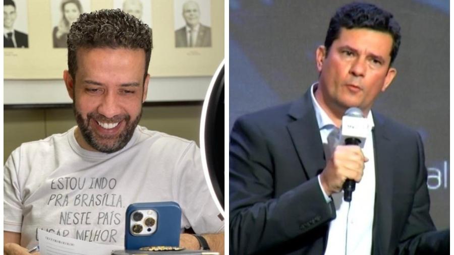 André Janones (Avante) e Sérgio Moro (União Brasil)  - Divulgação e Reprodução