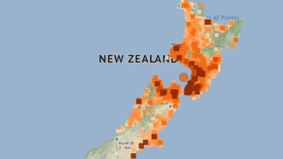 O terremoto ocorreu com maior intensidade na capital Wellington - Divulgação/GeoNet