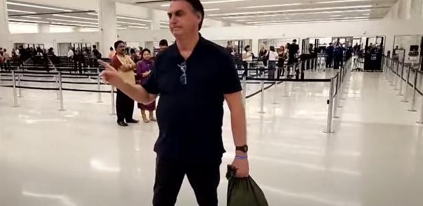 Bolsonaro no aeroporto de Miami