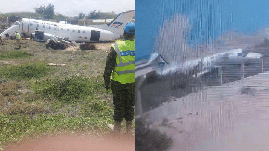 30 passageiros e quatro tripulantes estavam a bordo, segundo ministro de Aviação da Somália. Todos sobreviveram