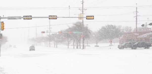 Nevasca histórica atingiu o Texas (EUA) no fim de 2015 - John Weast/Getty Images/AFP