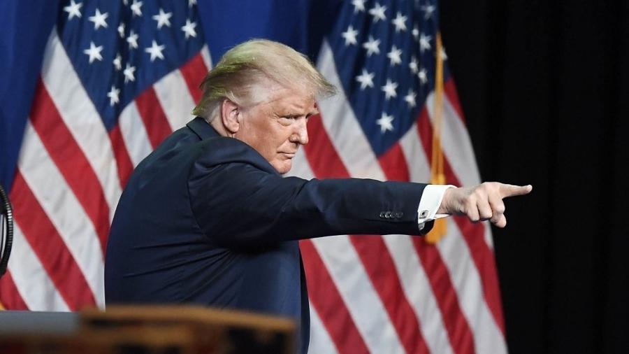 O presidente dos Estados Unidos, Donald Trump, durante convenção do Partido Republicano - David T. Foster III/Getty Images/AFP