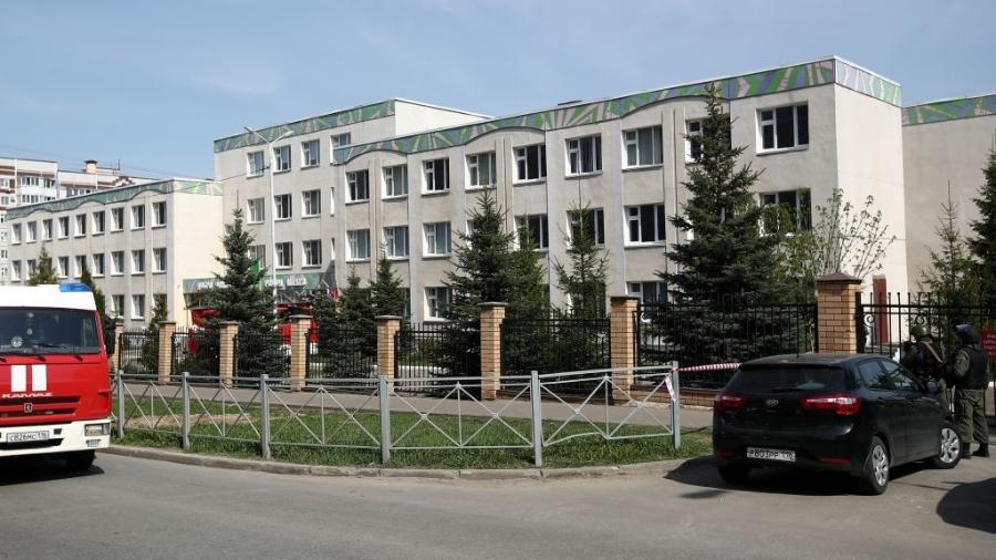 Escola número 175 em Kazan, onde o ataque aconteceu - Yegor Aleyev/TASS/Getty Images