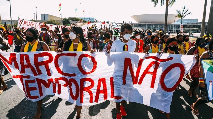 Em Brasília, indígenas protestam contra marco temporal - Raissa Azeredo | Aldeia Multietnica