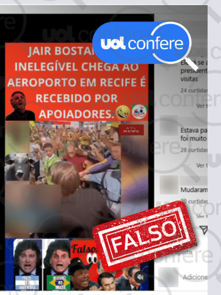 12.nov.2024 - Bolsonaro não foi recebido com vaias e gritos de 'ladrão' em Recife