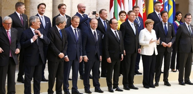 Líderes de 27 países da União Europeia (UE) assinaram a Declaração de Roma - Tony Gentile/Reuters