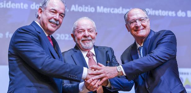 Aloizio Mercadante, Lula e Geraldo Alckmin