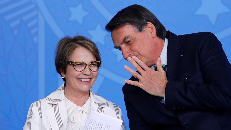 O presidente Jair Bolsonaro e a ex-ministra da Agricultura Tereza Cristina - Adriano Machado/Reuters