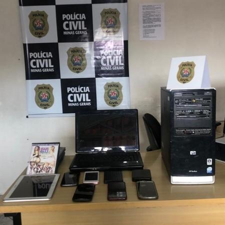 Polícia Civil apreendeu computador e celulares de casal suspeito de abusar sexualmente de criança de nove anos - Divulgação/Polícia Civil