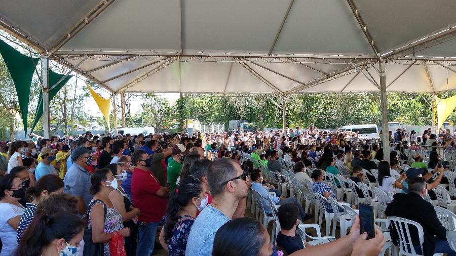 4.set.2020 - Visita do presidente Jair Bolsonaro a Eldorado gerou aglomeração em setembro de 2020 - Marcelo Oliveira/UOL