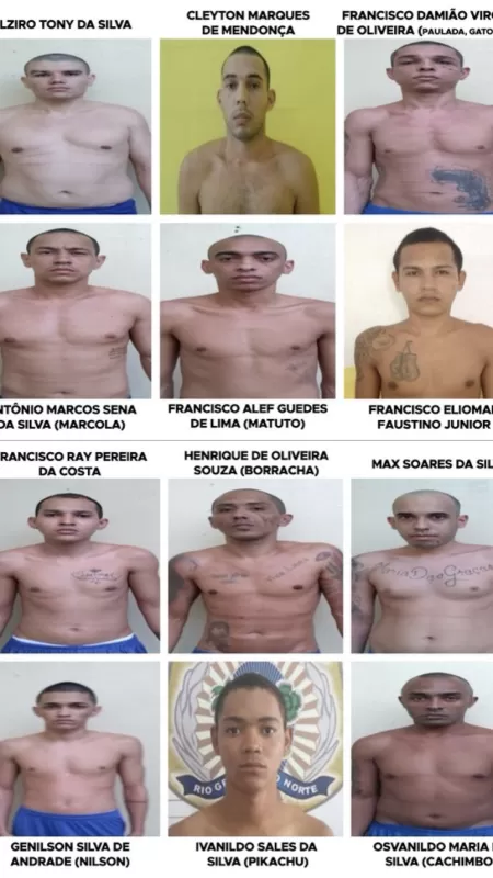 Doze presos fogem de penitenciária de Alcaçuz (RN) usando corda para escalar muro - Seap / Divulgação - Seap / Divulgação