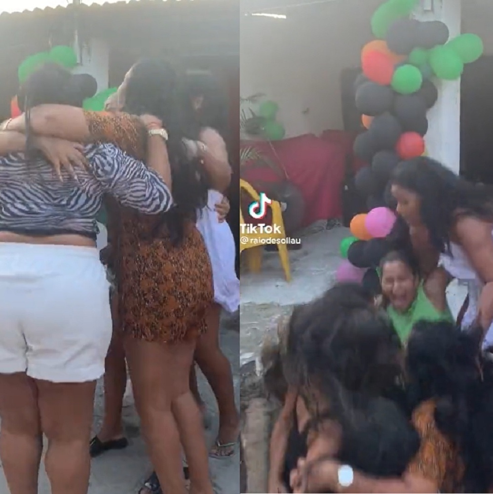 Vídeo: Mulheres caem em fossa durante aniversário na Bahia