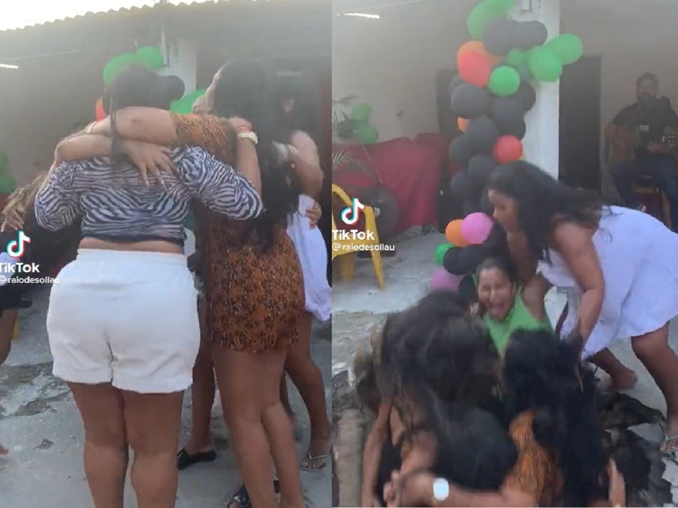 Vídeo: Mulheres caem em fossa durante aniversário na Bahia