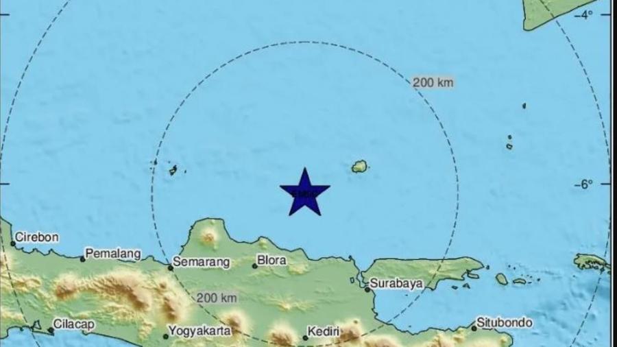 O epicentro do terremoto foi detectado a mais de 96 km de Tuban e a 157 km de Surabaya, a segunda cidade mais populosa da Indonésia. - Reprodução/Twitter