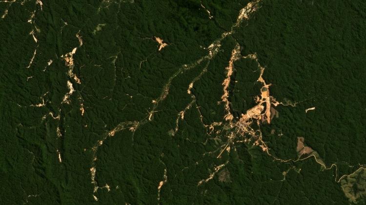 Imagem de satélite mostra área de garimpo em Itaituba (PA)