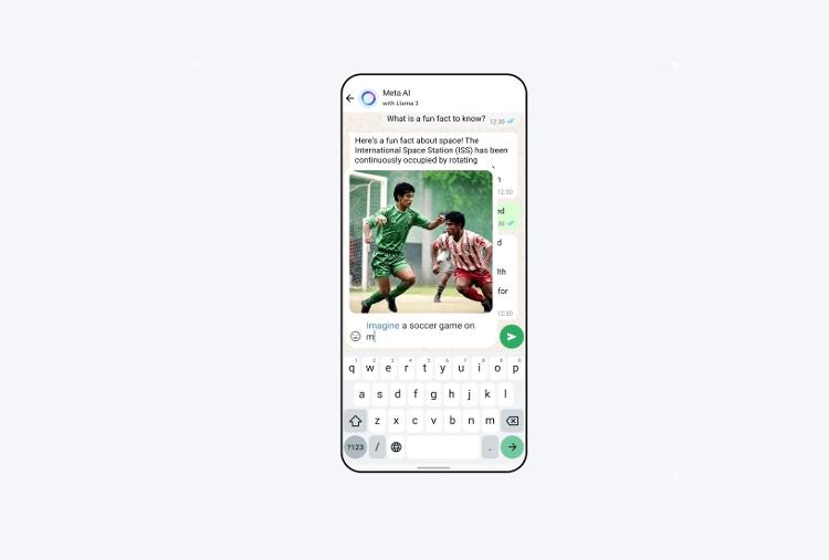 Exemplo do Meta AI dentro do WhatsApp para encontrar imagens