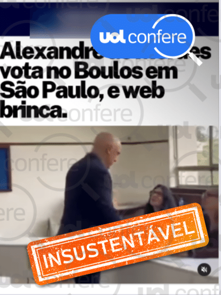 30.out.2024 - Nas imagens, Moraes aparece votando em São Paulo, no domingo, sem mencionar voto