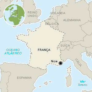 Mapa de Nice (França) - Arte/UOL