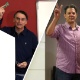 Montagem Jair Bolsonaro e Fernando Haddad votando - Arte/UOL