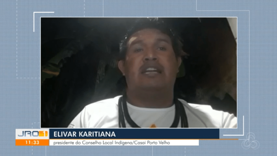 18.mai.2020 - Elivar Karitiana, presidente do Conselho Local Indígena/Casai de Porto Velho (RO) - Reprodução/Rede Amazônica