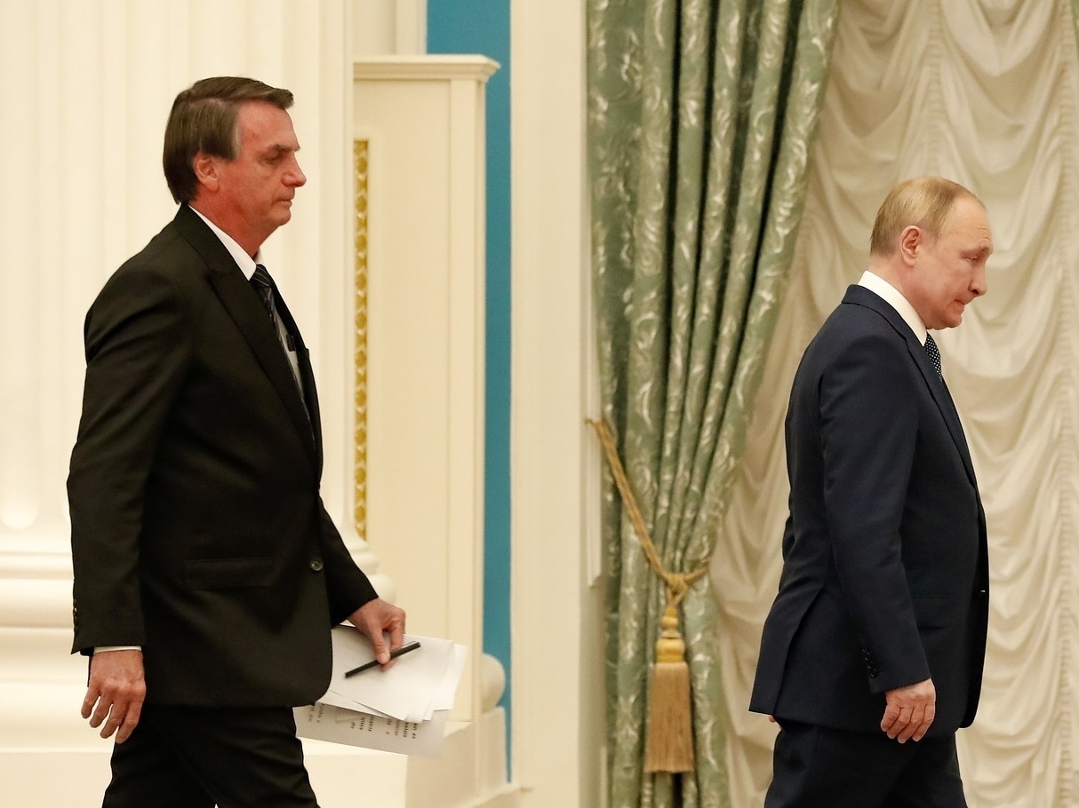 “Somos solidários à Rússia”, diz Bolsonaro a Putin