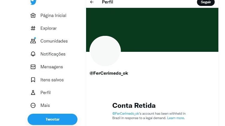 Conta de Fernando Cerimedo foi retida no Twitter