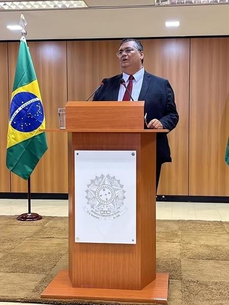 2.jan.2023 - O ministro da Justiça, Flávio Dino, em entrevista após tomar posse - Lucas Borges Teixeira/UOL