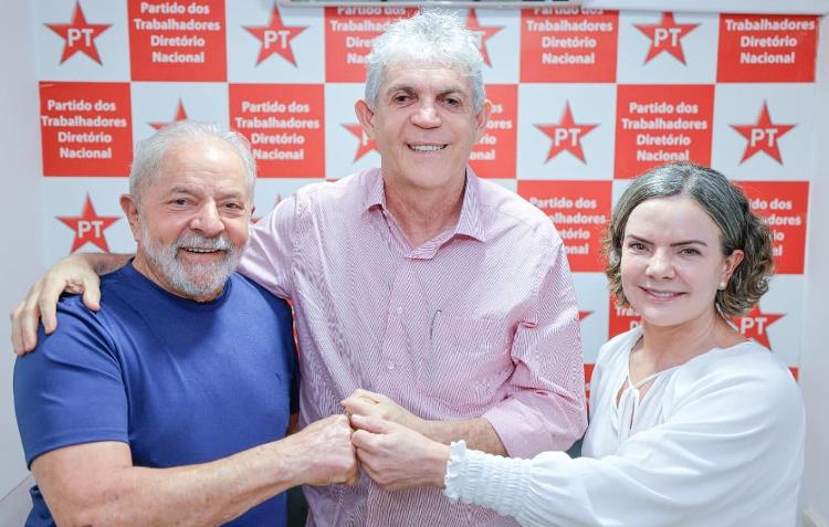 Lula, Ricardo Coutnho e a presidente do PT, Gleisi Hoffman