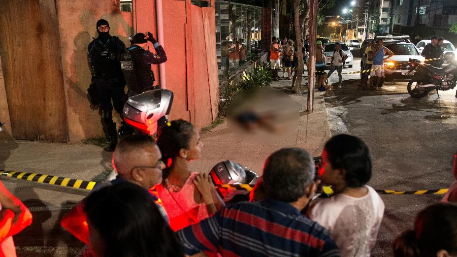 Cena de crime ocorrido em Fortaleza, capital do Ceará - Thiago Gadelha/Diário do Nordeste/Folhapress