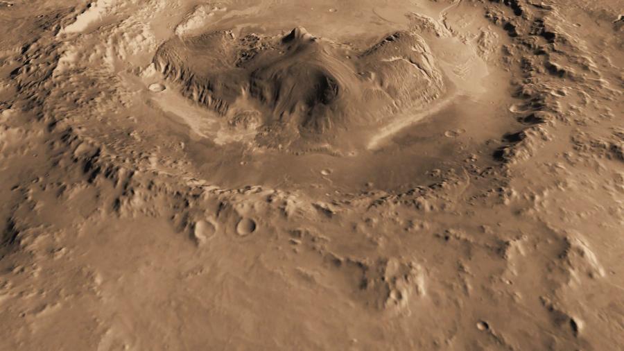 Cratera Gale, de Marte, onde cientistas detectaram gás metano - 