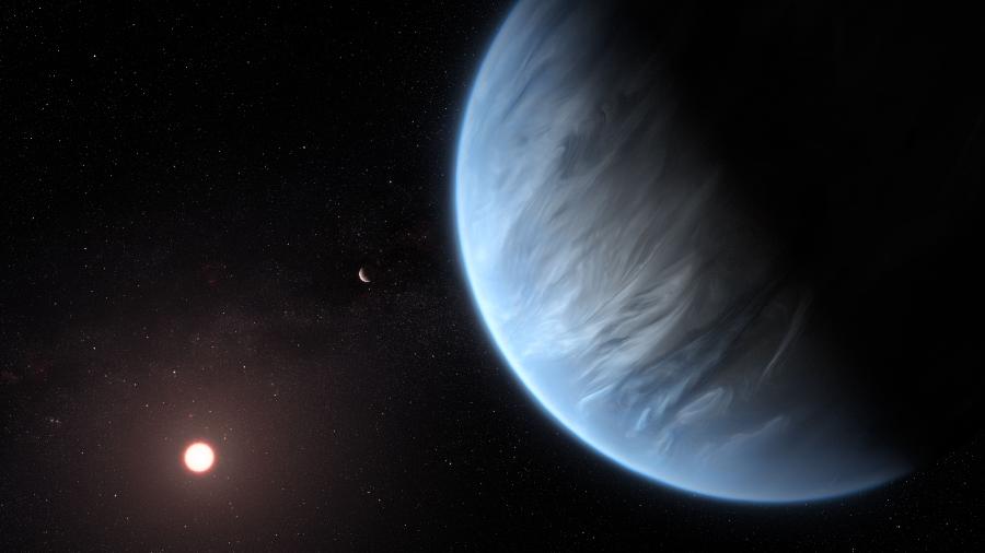 Arte do planeta K2-18b - M. KORNMESSER / ESA/Hubble / AFP