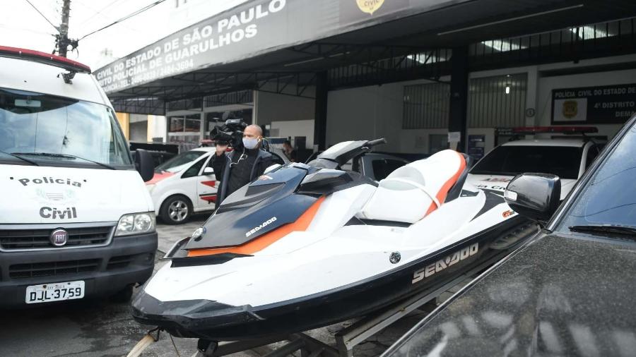 3.jun.2020 - Moto aquática é apreendida em operação da Polícia Civil de Guarulhos contra lavagem de dinheiro - Rômulo Magalhães/Futura Press/Estadão Conteúdo