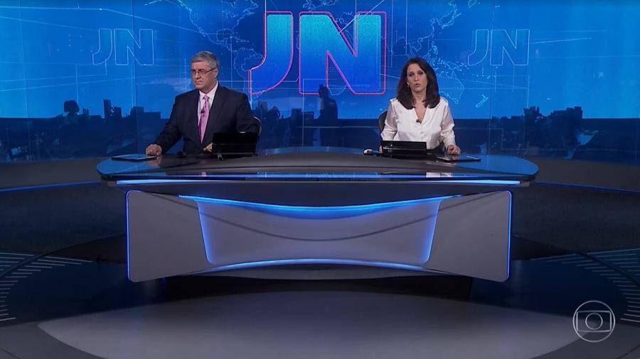 Flavio Fachel e Ana Luiza Guimarães apresentam o Jornal Nacional - Reprodução 