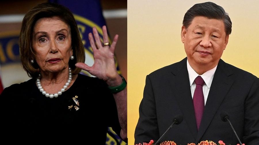 Nancy Pelosi e Xi Jinping: visita de presidente da Câmara dos EUA a Taiwan gerou reação forte da China - Reuters/Montagem UOL