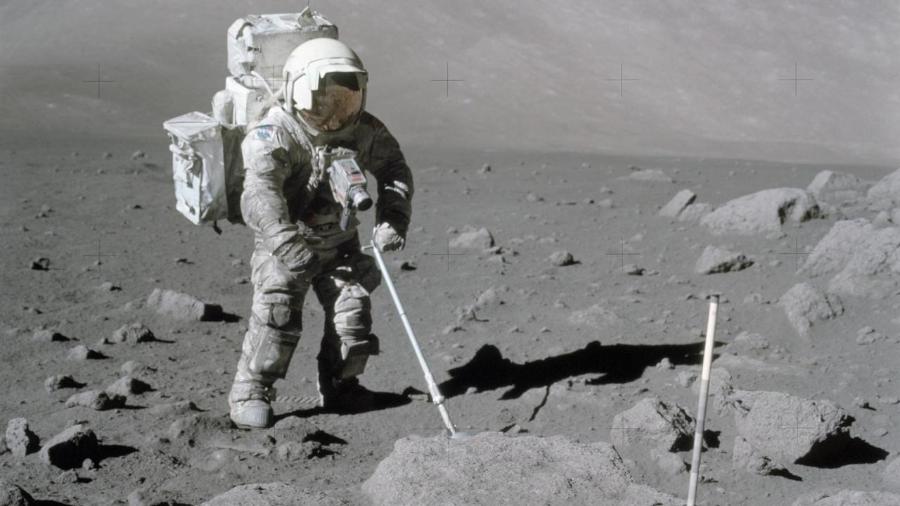 O astronauta da Apollo 17, Harrison Schmitt, na Lua - Divulgação/Nasa