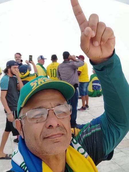 Sandro Luiz Palmeiras em Brasília durante manifestação golpista - Reprodução