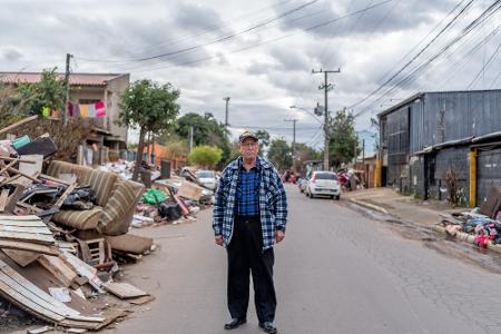 Pedro Machado de Aguiar, morador de Mathias Velho, em Canoas, região metropolitana de Porto Alegre. (Julho/24)