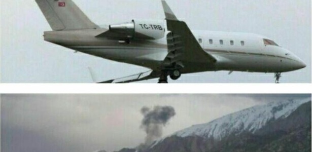 Imagens do avião e do local de acidente, divulgadas pela agência oficial do Irã, Irna - Agência Irna/Divulgação
