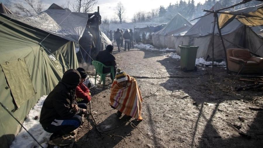 Campo de Vucjak, na Bósnia, em dezembro de 2019 - Reuters