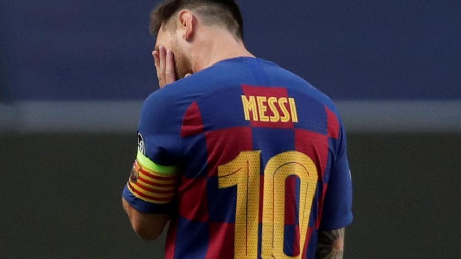 Lionel Messi durante partida do Barcelona na Liga dos Campeões - POOL