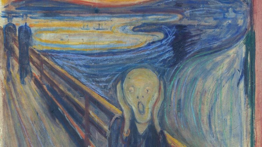 "O grito" (1893) de Edvard Munch esconde uma frase oculta: "só poderia ter sido pintado por um louco" - Museu Nacional da Noruega 