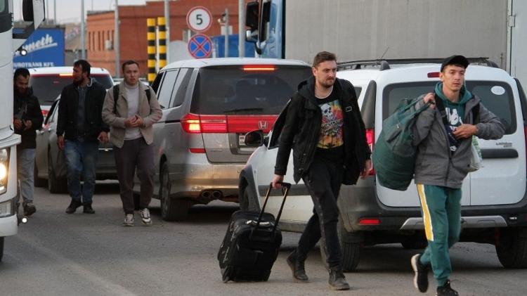 Many Russians have fled across the border to Kazakhstan because of their conscription in the past two weeks - Getty Images - Getty Images