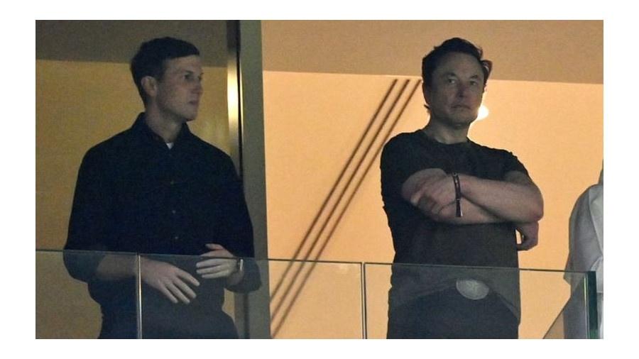 Jared Kushner e Elon Musk assistindo à final da Copa do Mundo no Catar - Getty Images