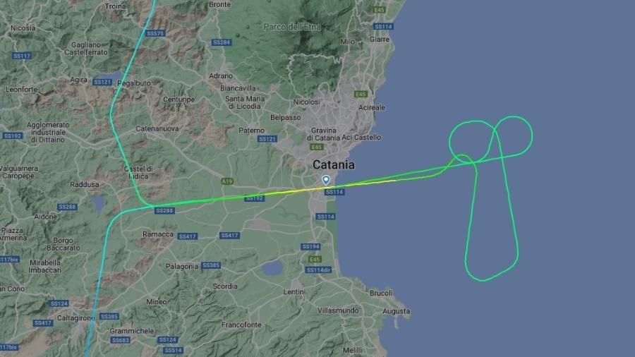 Rota de avião que decolou de Frankfurt formou desenho de um pênis