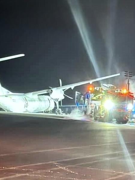 Fogo apagou depois que avião parou de deslizar sobre o asfalto do aeroporto