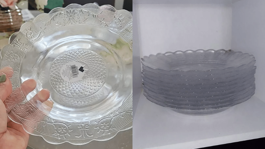 Conjunto com pratos de vidro egípcio Conjunto com pratos de vidro egípcio
