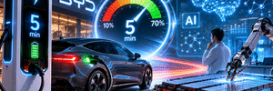 Já dá pra carregar carro em 5 minutos: como IA está turbinando baterias (Foto: UOL com Inteligência Artificial)