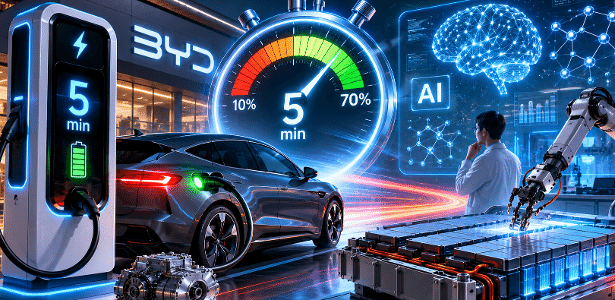 Já dá pra carregar carro em 5 minutos: como IA está turbinando baterias