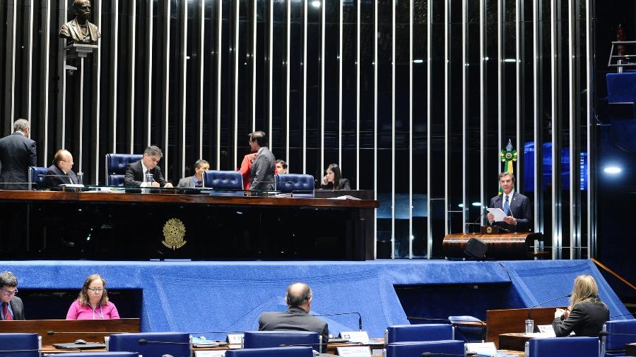 6.fev.2018 - O senador Fernando Collor de Mello (PTC-AL) faz discurso no plenário do Senado - Waldemir Barreto/Agência Senado